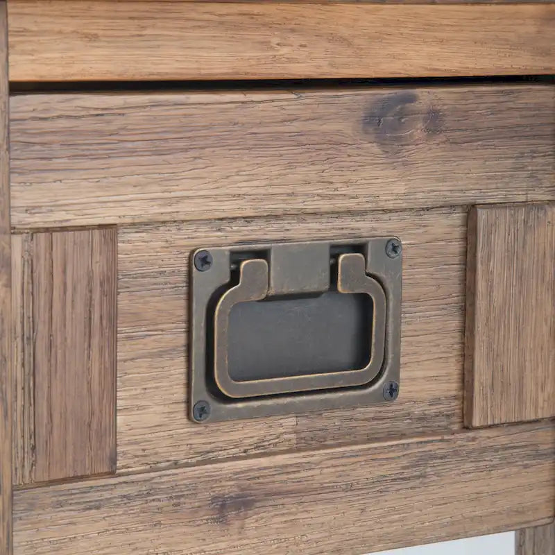 WYNDENHALL Garret SOLID ACACIA WOOD 14 inch Wide Rectangle Rustic Narrow Side Table - 14 W x 24 D x 20 H-27