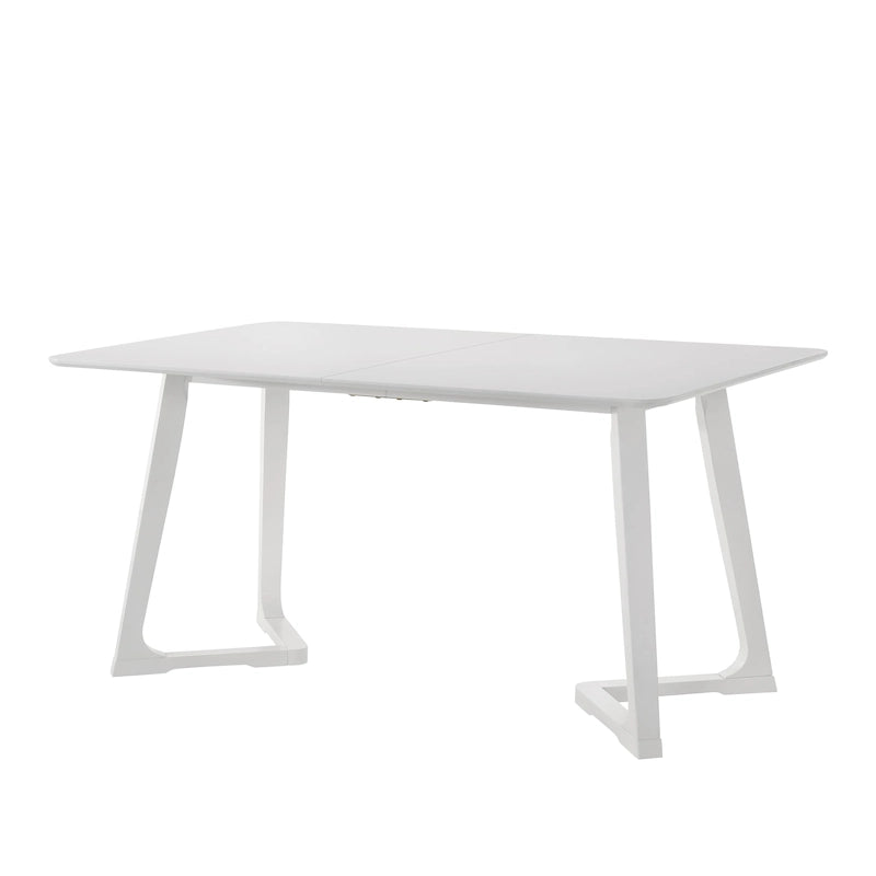 Rectangular Dining Table with V-Shaped Legs, Brown/White, Seats 6-13