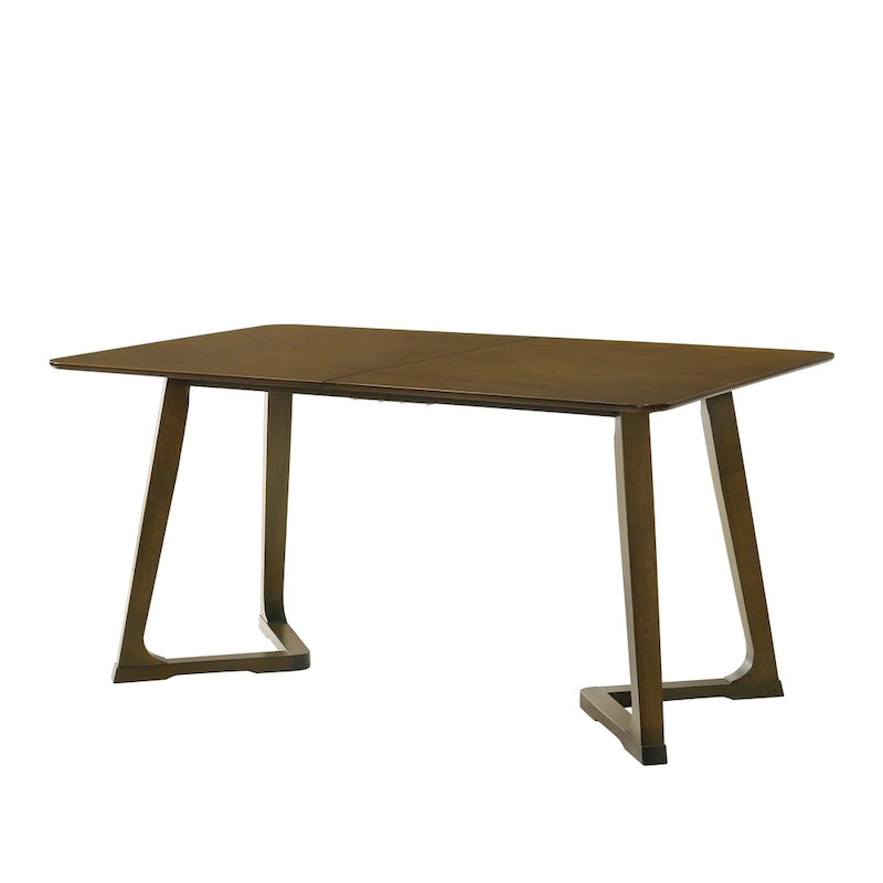 Rectangular Dining Table with V-Shaped Legs, Brown/White, Seats 6-3