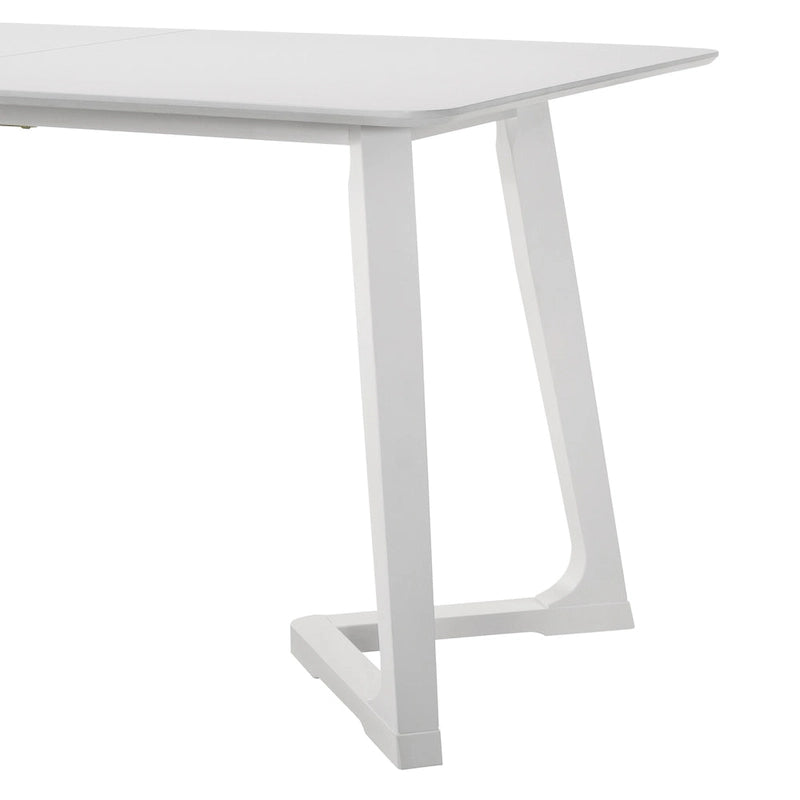 Rectangular Dining Table with V-Shaped Legs, Brown/White, Seats 6-9