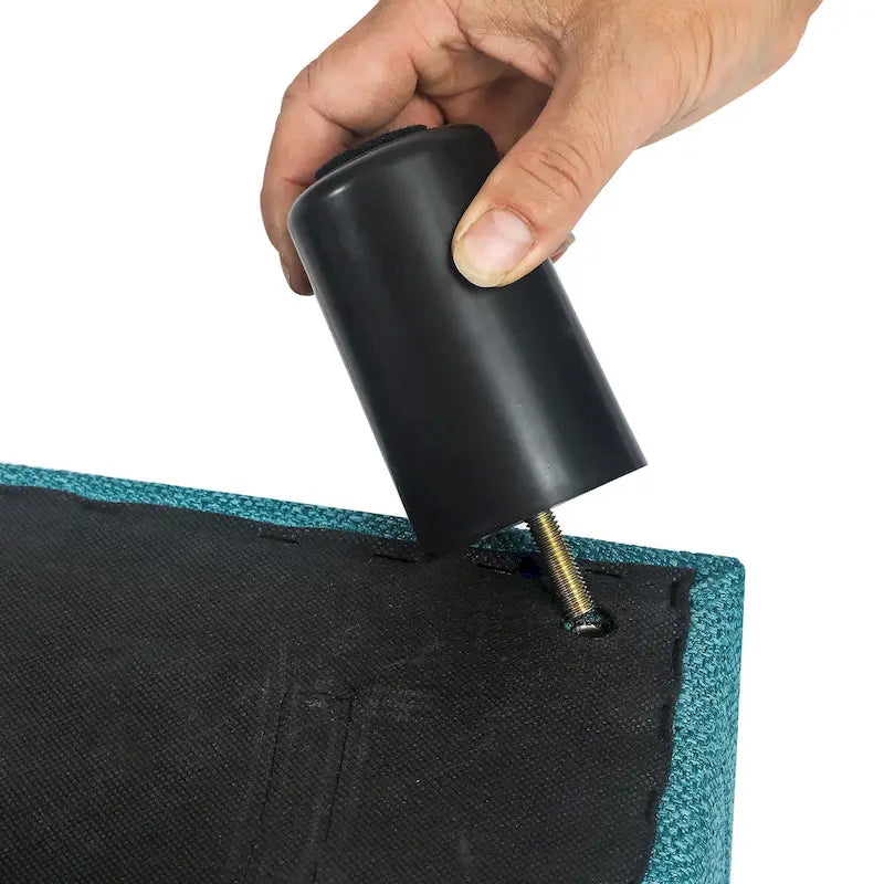 Adeco Button Tufted Linen Foot Stool Rectangular Small Ottoman-19