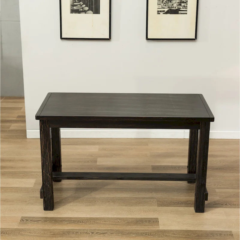 Roundhill Furniture Leviton Counter Height Antique Black Finished Wood 5-piece Dining Set-3