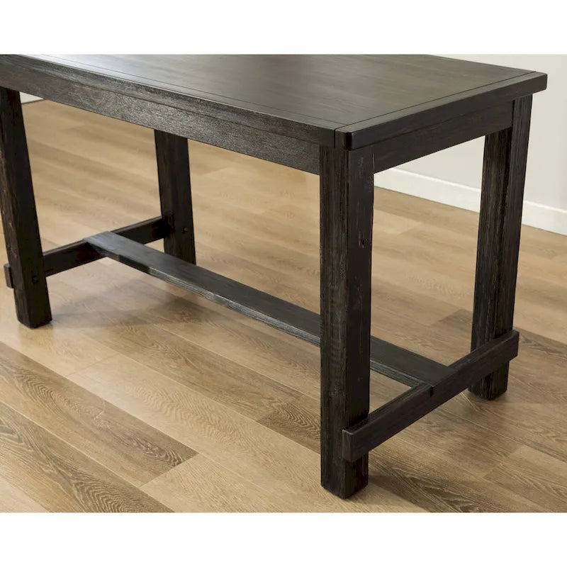 Roundhill Furniture Leviton Counter Height Antique Black Finished Wood 5-piece Dining Set-4