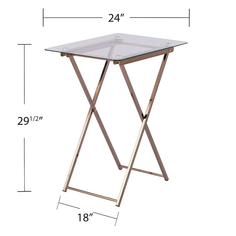 SEI Furniture Hinding Folding Tray Table-9