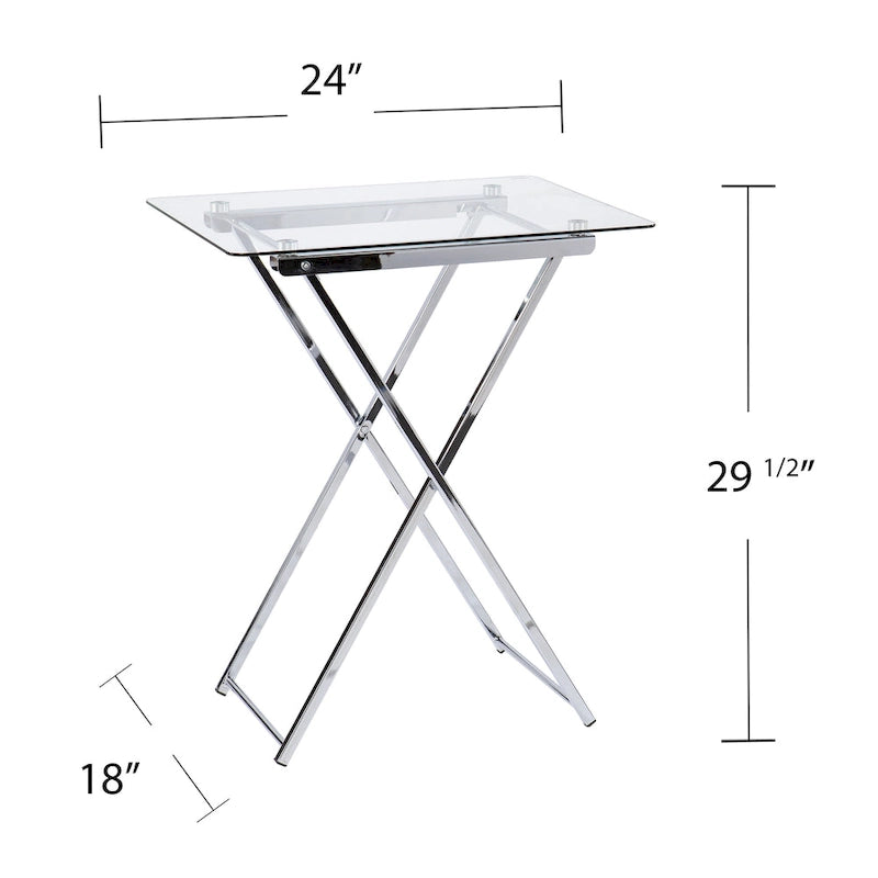 SEI Furniture Hinding Folding Tray Table-15