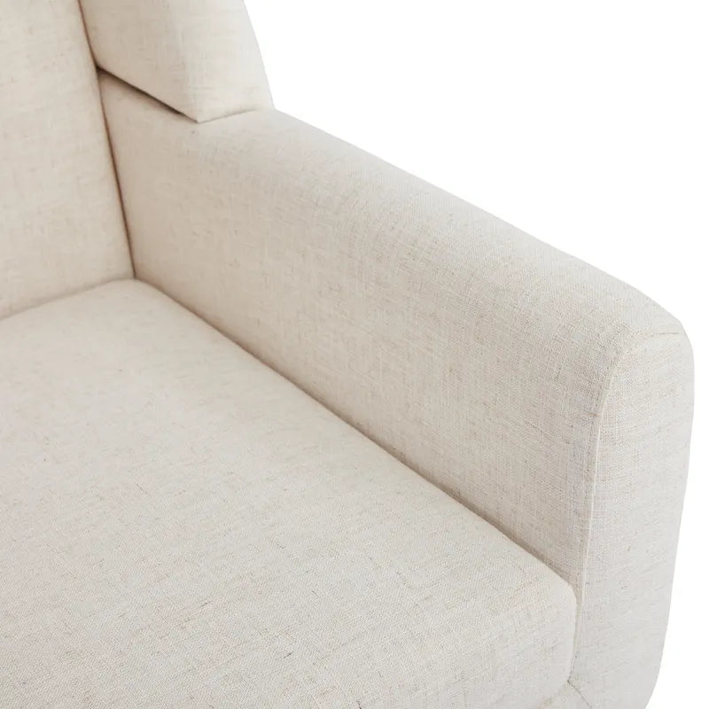 HUIMO Fabric Arm Chair Accent Chair and Ottoman Set Grey/ Beige/ Blue/ Dark Teal-7