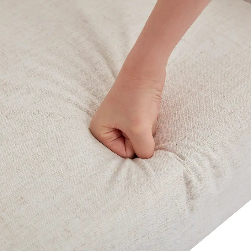 HUIMO Fabric Arm Chair Accent Chair and Ottoman Set Grey/ Beige/ Blue/ Dark Teal-8