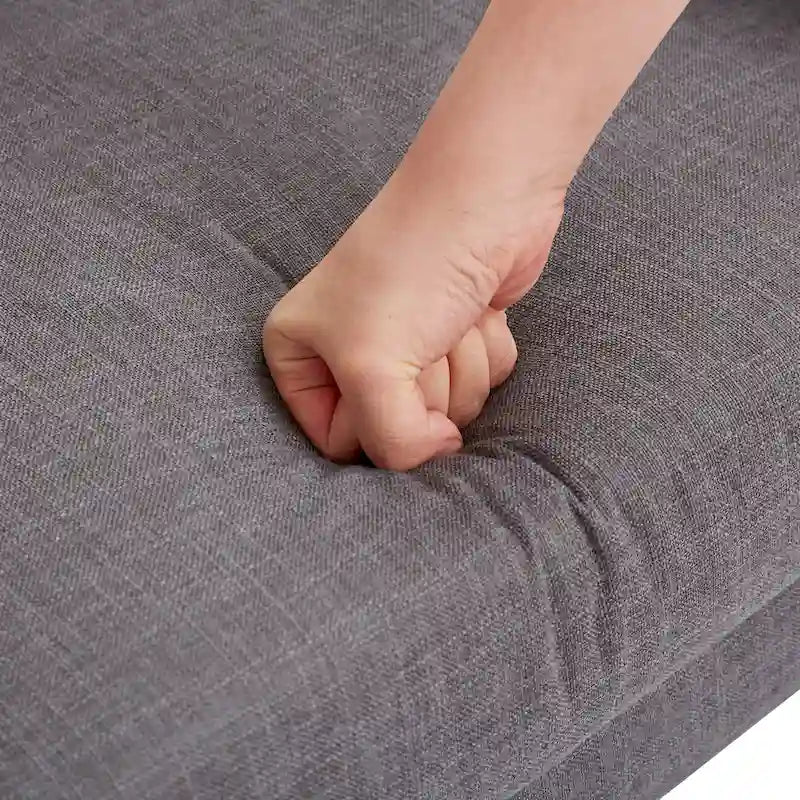 HUIMO Fabric Arm Chair Accent Chair and Ottoman Set Grey/ Beige/ Blue/ Dark Teal-25