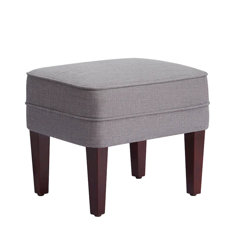 HUIMO Fabric Arm Chair Accent Chair and Ottoman Set Grey/ Beige/ Blue/ Dark Teal-30