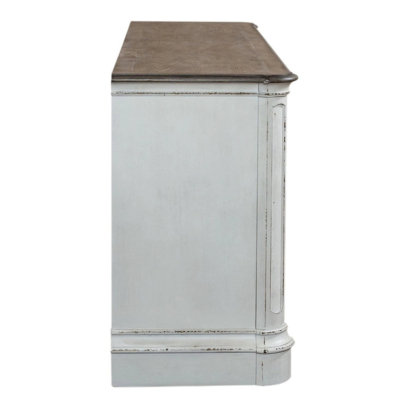 74" Mirrored TV Stand - White/Bisque - Holds 80" TVs-5