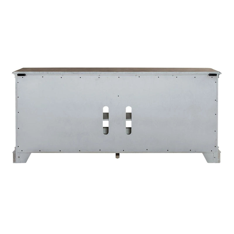 74" Mirrored TV Stand - White/Bisque - Holds 80" TVs-6