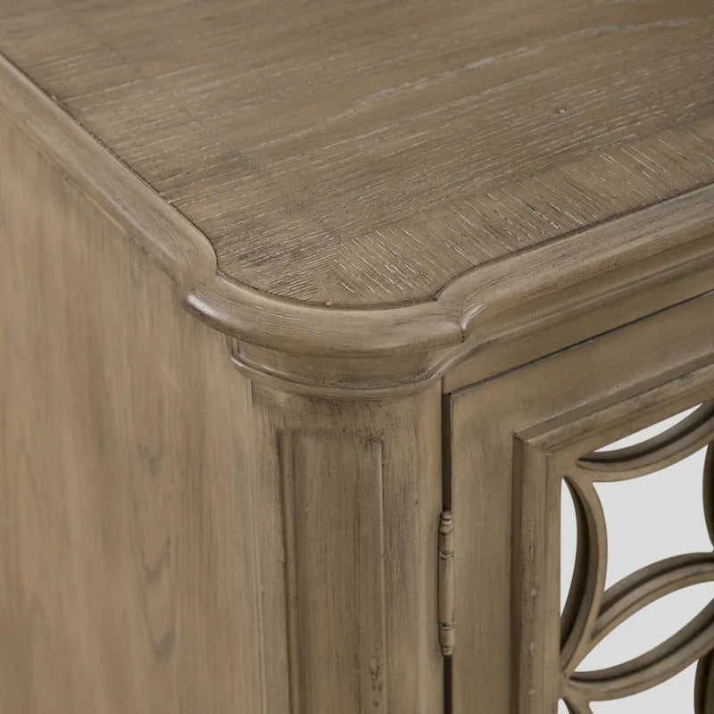 74" Mirrored TV Stand - White/Bisque - Holds 80" TVs-18