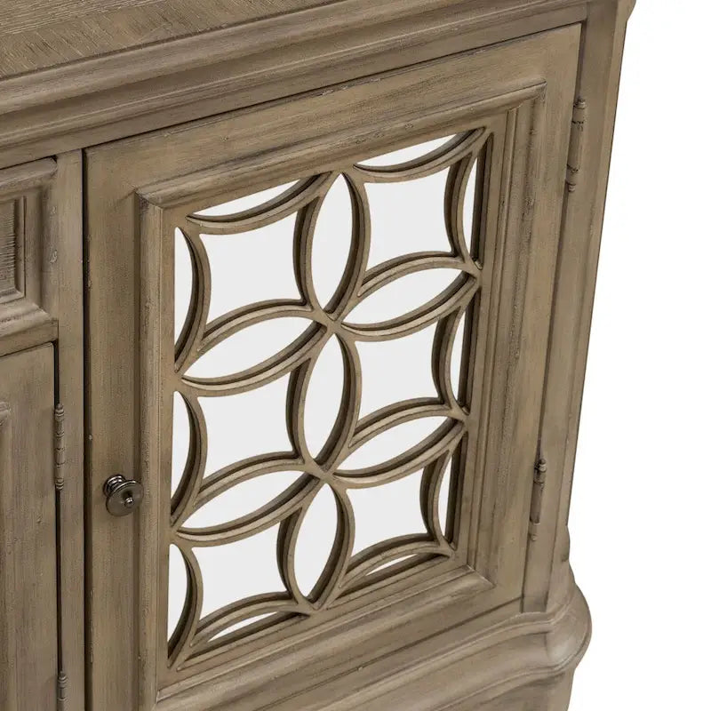 74" Mirrored TV Stand - White/Bisque - Holds 80" TVs-19