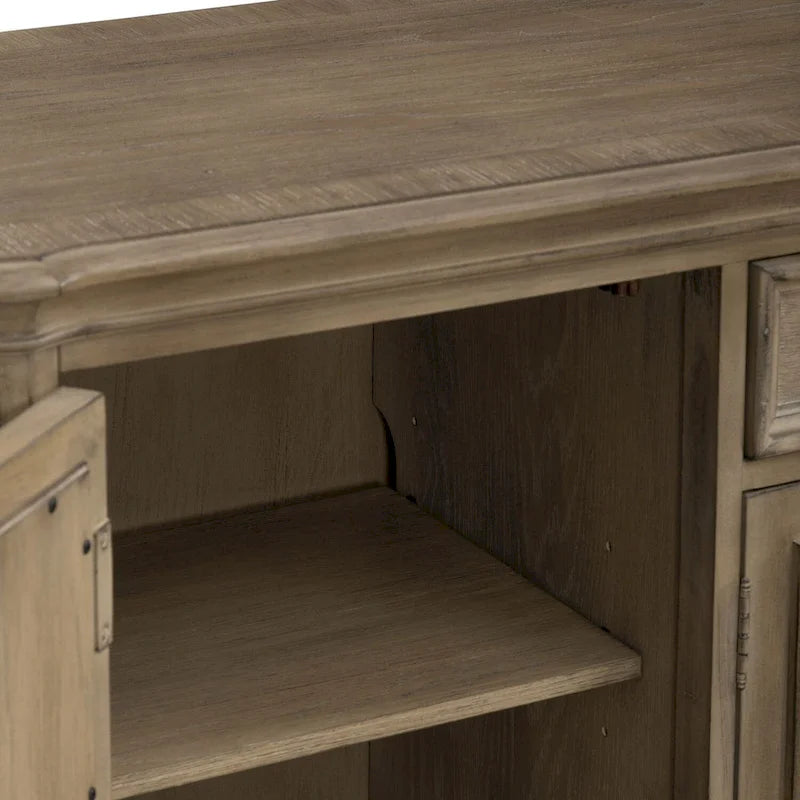 74" Mirrored TV Stand - White/Bisque - Holds 80" TVs-20