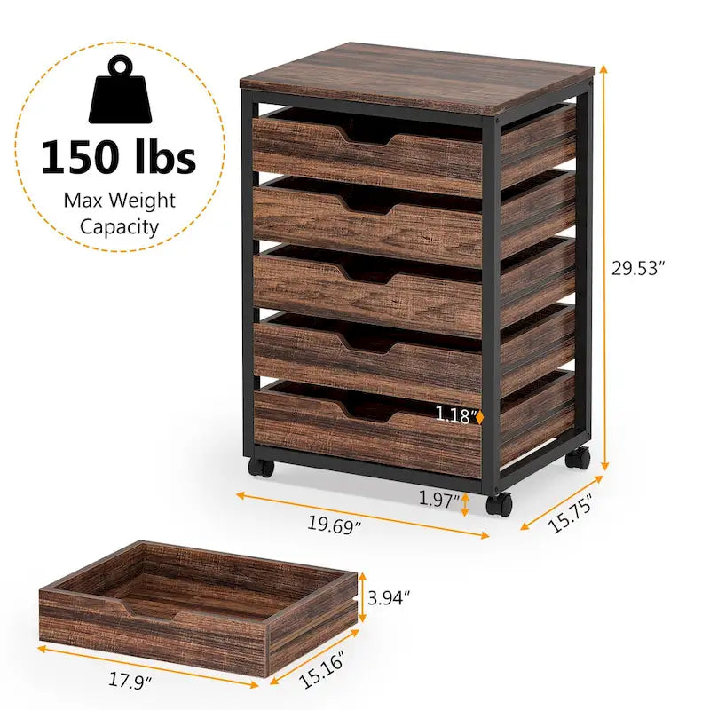 5 Drawer Chest & 7 Drawer Chest Wood Storage Drawer Cabinet Organizer-8
