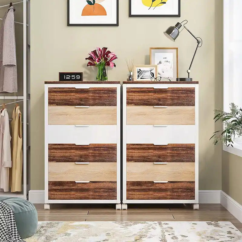 5 Drawer Chest & 7 Drawer Chest Wood Storage Drawer Cabinet Organizer-12