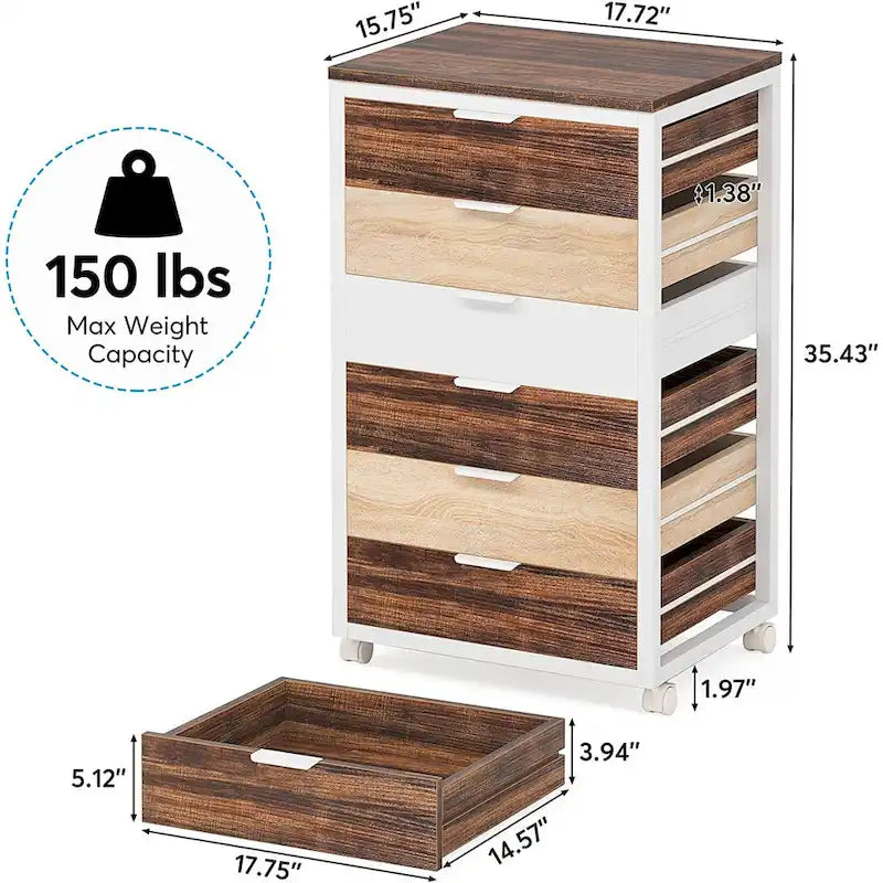 5 Drawer Chest & 7 Drawer Chest Wood Storage Drawer Cabinet Organizer-15