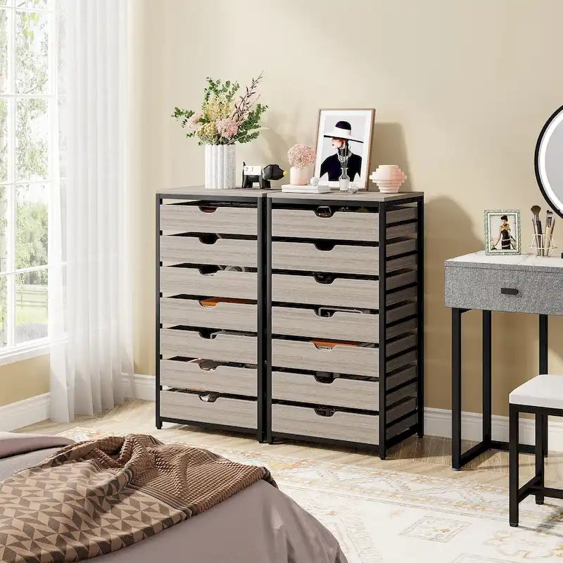 5 Drawer Chest & 7 Drawer Chest Wood Storage Drawer Cabinet Organizer-25