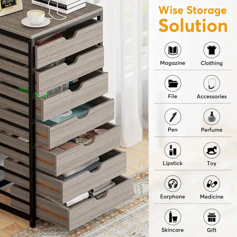 5 Drawer Chest & 7 Drawer Chest Wood Storage Drawer Cabinet Organizer-28