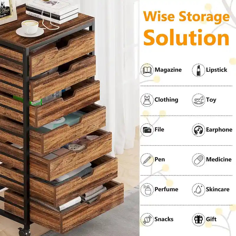 5 Drawer Chest & 7 Drawer Chest Wood Storage Drawer Cabinet Organizer-42