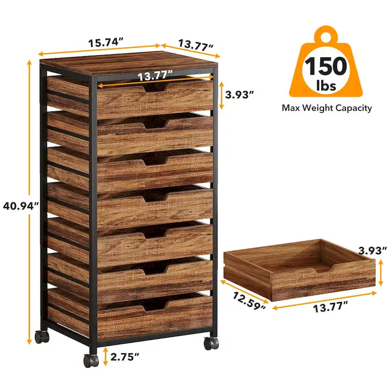 5 Drawer Chest & 7 Drawer Chest Wood Storage Drawer Cabinet Organizer-43