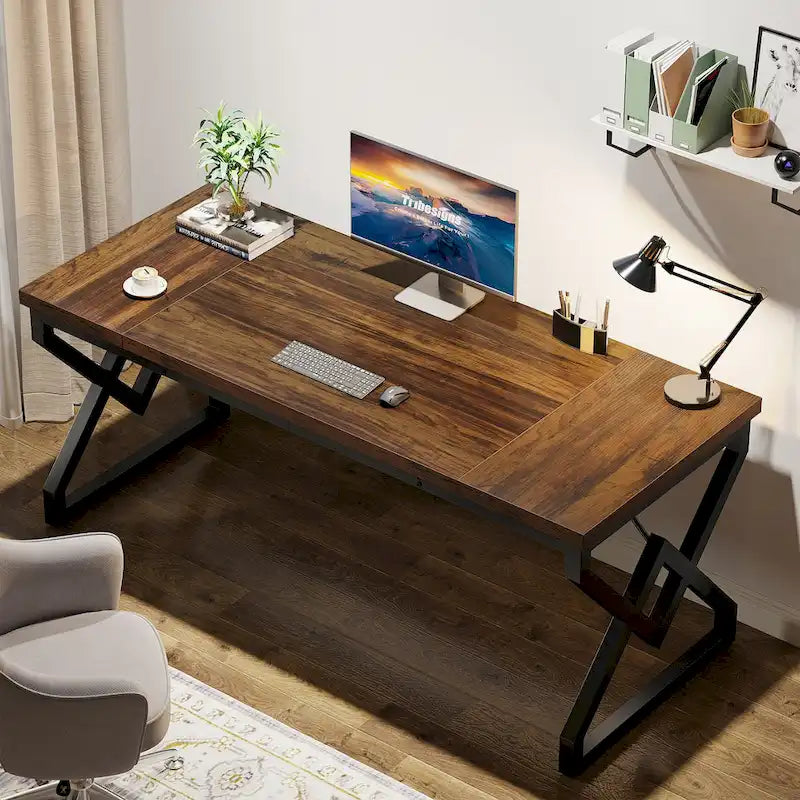 63-in Large Executive Desk, Home Office Computer Desk-3
