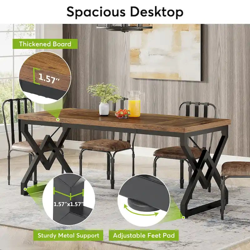 63-in Large Executive Desk, Home Office Computer Desk-6