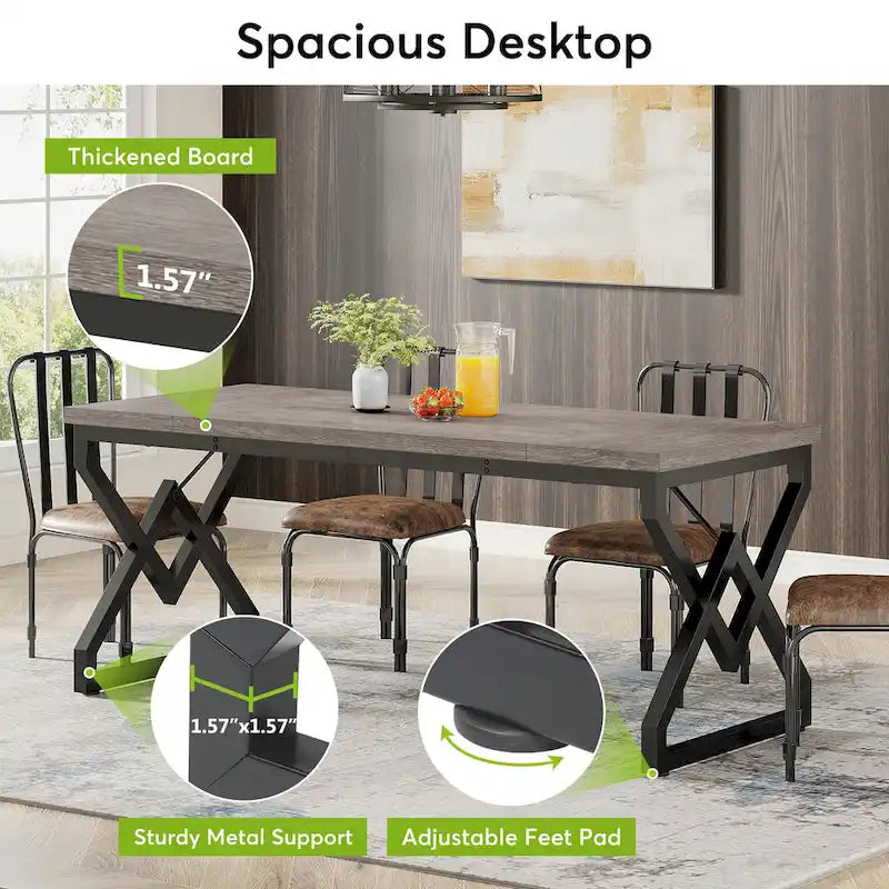 63-in Large Executive Desk, Home Office Computer Desk-13