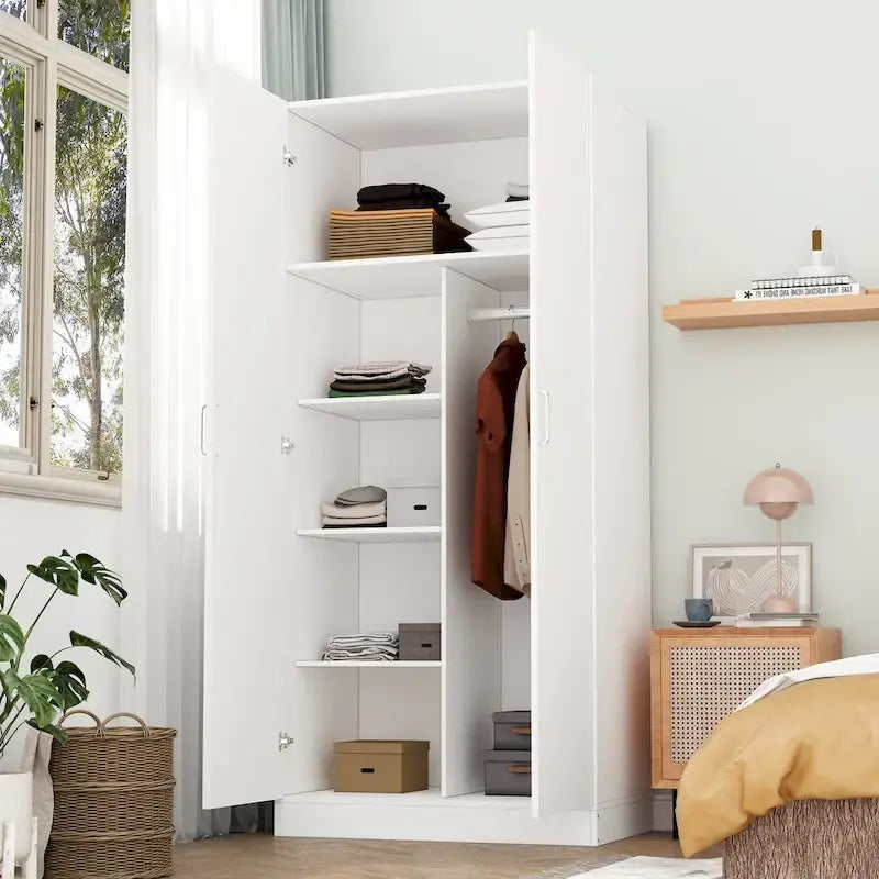 5-Tier Amoires Wardrobe Cabinet With 2 Doors-4