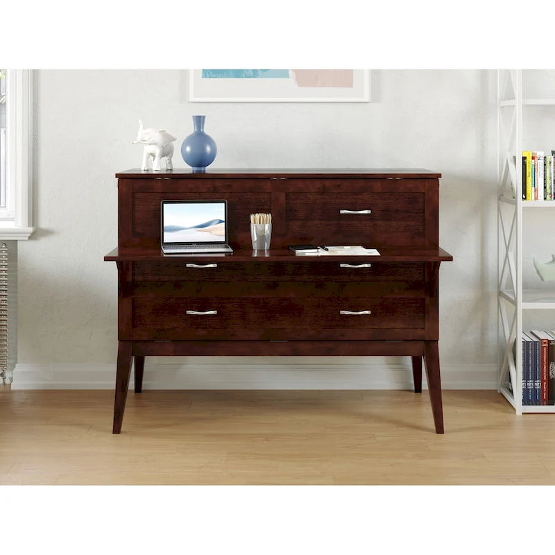 Northampton Full Murphy Bed Desk in Walnut-2