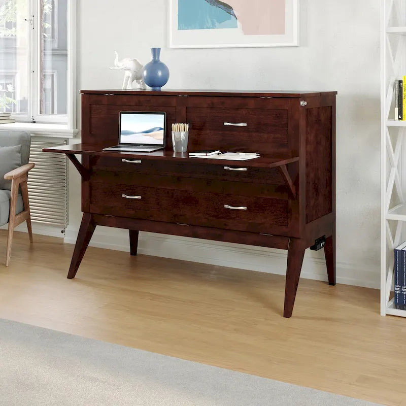 Northampton Full Murphy Bed Desk in Walnut-3