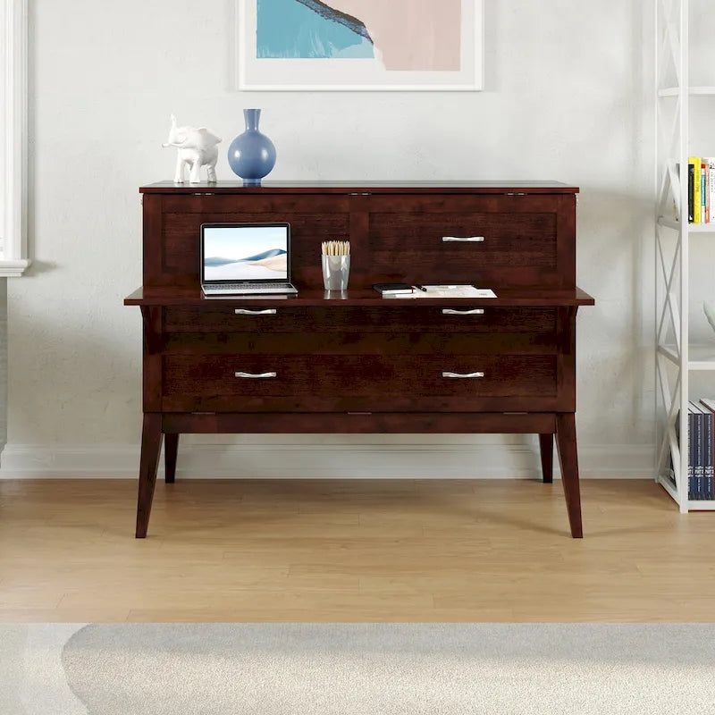 Northampton Full Murphy Bed Desk in Walnut-5