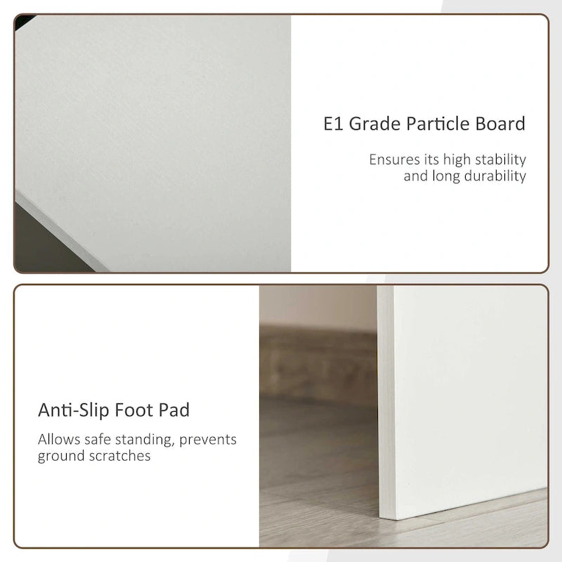 HOMCOM L Shaped Corner Computer Desk Workstation with Rotating Storage Shelves and Drawer for Home & Office-16