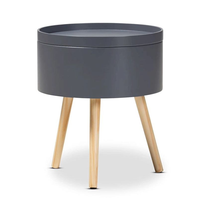 Baxton Studio Jessen Mid-Century Modern Wood End Table with Removable Top