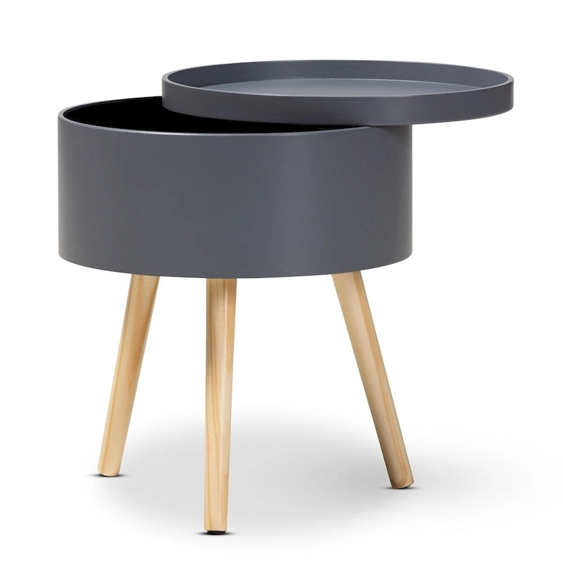 Baxton Studio Jessen Mid-Century Modern Wood End Table with Removable Top-2