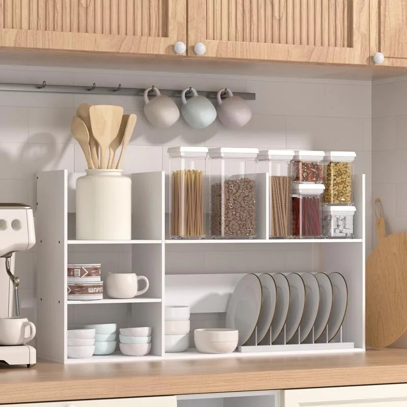 Multi-Unit Desk Organizer Storage Rack Book Shelf for Office Home and Bathroom-3