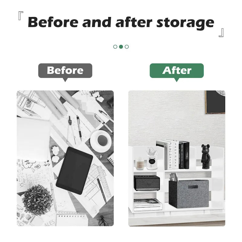 Multi-Unit Desk Organizer Storage Rack Book Shelf for Office Home and Bathroom-9