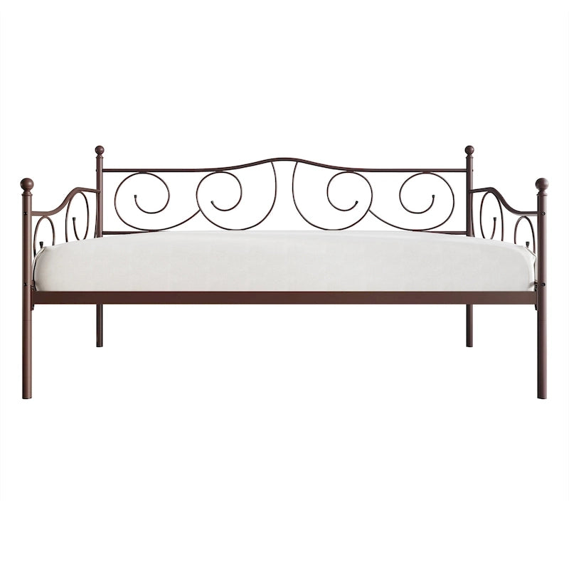 Twin Metal Daybed with Storage - Black/White/Brown-22