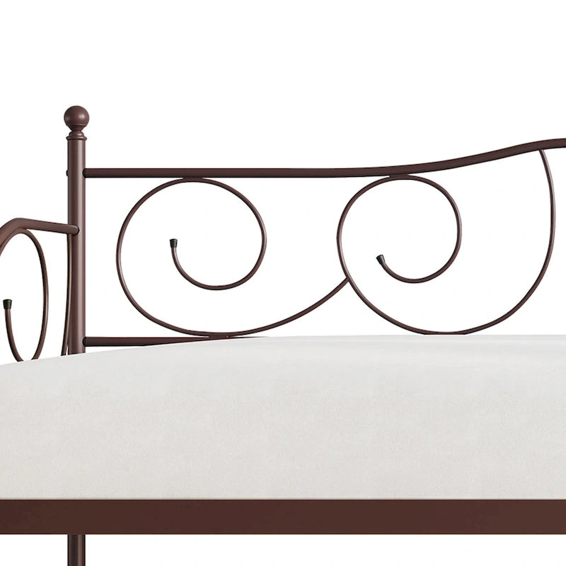 Twin Metal Daybed with Storage - Black/White/Brown-8
