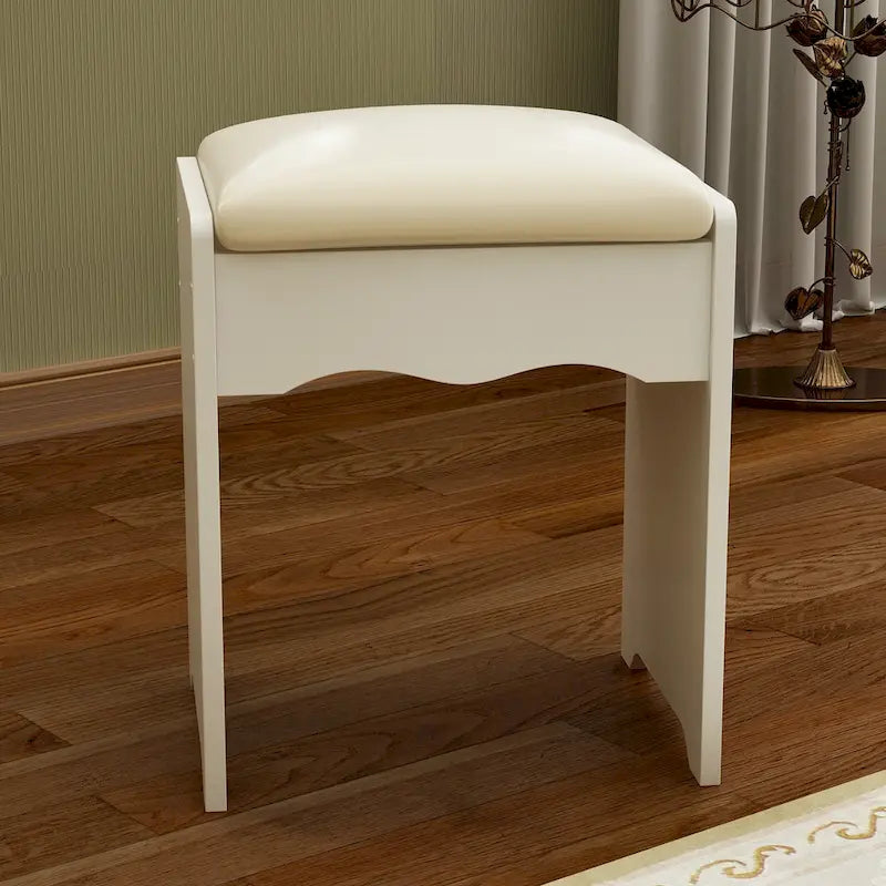 39.4Wide Makeup Vanity Set with Stool and Touching Light Mirror - 39.4W-4