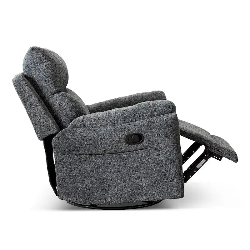 Swivel Rocker Fabric Recliner Chair Manual Reclining Sofa Set of two-6