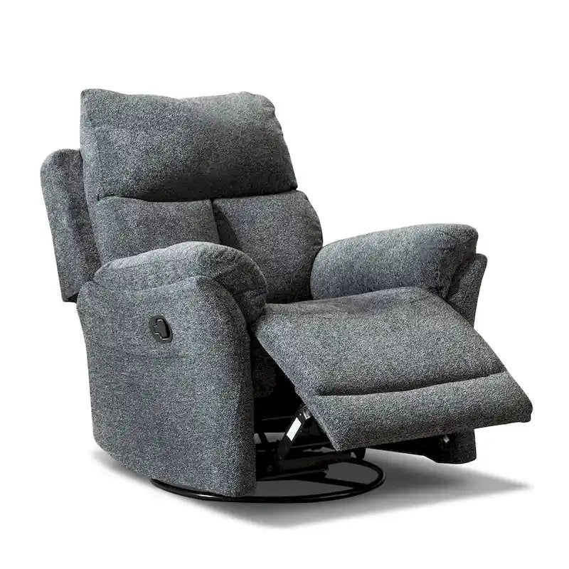 Swivel Rocker Fabric Recliner Chair Manual Reclining Sofa Set of two-7