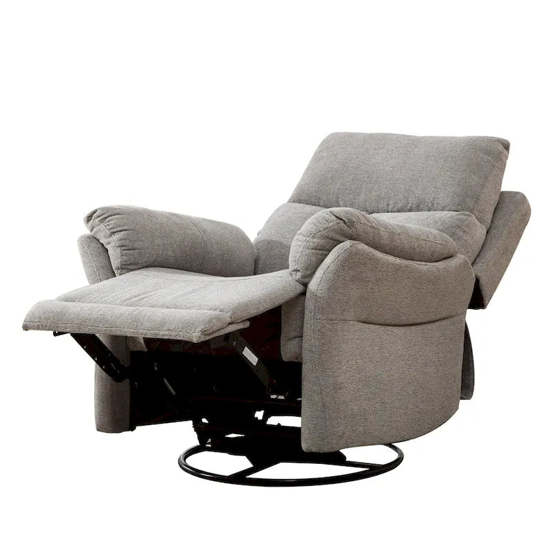 Swivel Rocker Fabric Recliner Chair Manual Reclining Sofa Set of two-17