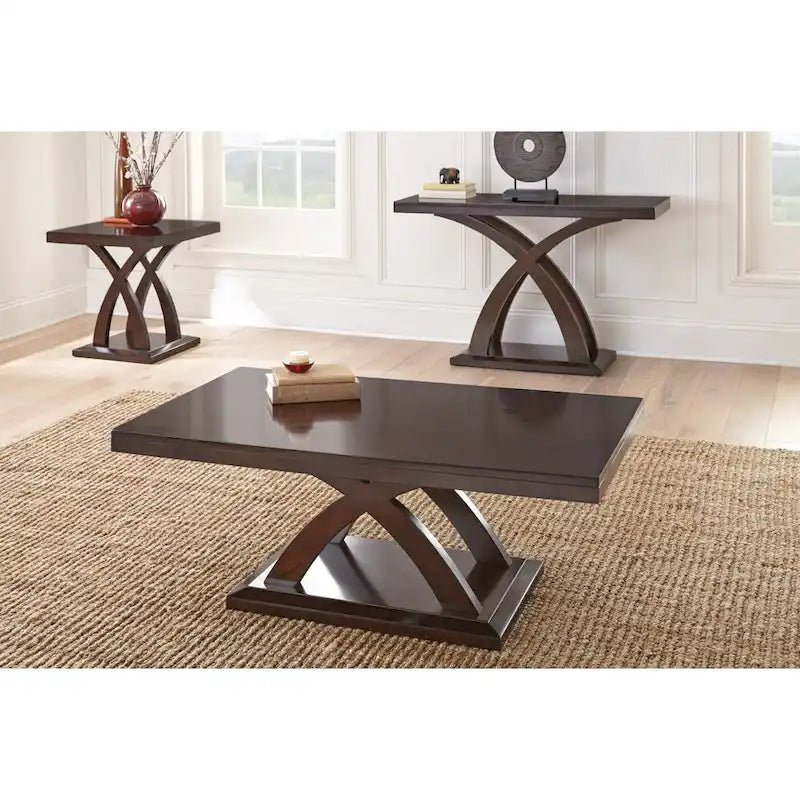 Steve Silver Avellino Modern Espresso Wood 3-Piece Occasional Set