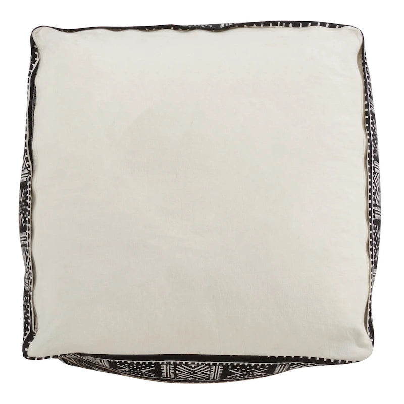 Floor Pouf With Dark Mudcloth Design-2