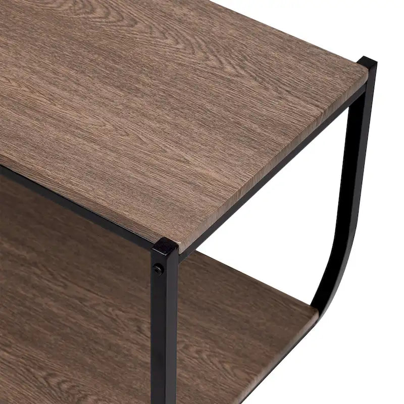 Merax Rustic Industrial Design Demilune Shape Console Table-18