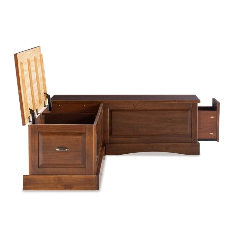 Ame Walnut Backless Nook Table Set-8