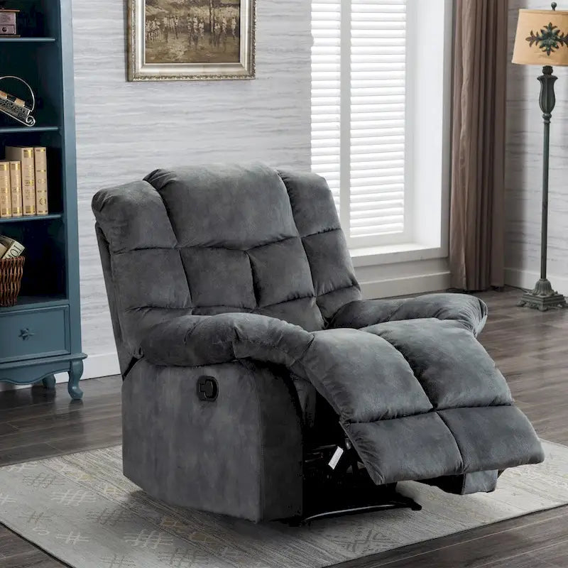 Manual Reclining Fabric Recliner and Single Sofa