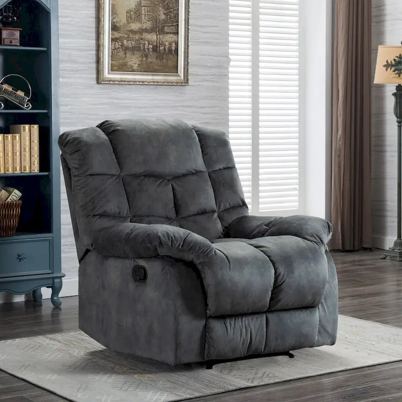 Manual Reclining Fabric Recliner and Single Sofa-3