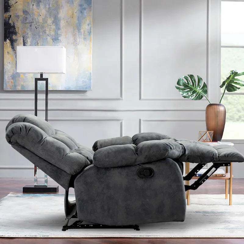 Manual Reclining Fabric Recliner and Single Sofa-7